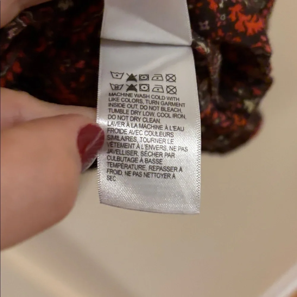 Lucky Brand smocked Paisley Blouse - Brown and Red - Picture 5 of 8